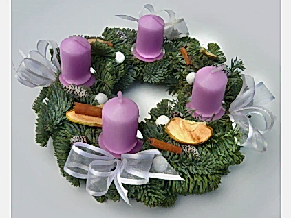 Růžový adventní věnec (Průměr věnce Ø 25 cm)